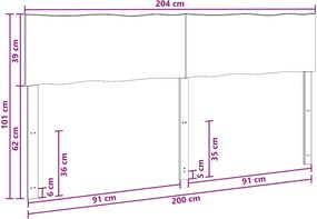 vidaXL Κεφαλάρι με φυσική άκρη ROSTOCK Λευκό 200 εκ.