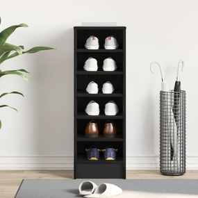 vidaXL Παπουτσοθήκη Μαύρη Δρυς 31,5x35x90 εκ. Κατασκευασμένη από Ξύλο