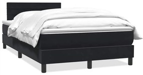 vidaXL Κρεβάτι Boxspring με Στρώμα Μαύρο 1120x210 εκ. Βελούδινο