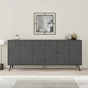 Μπουφές Dune Megapap χρώμα ανθρακί 184x35x77,4εκ.