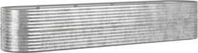 vidaXL Ζαρντινιέρα Ασημί 368x80x68 εκ. Γαλβανισμένος χάλυβας