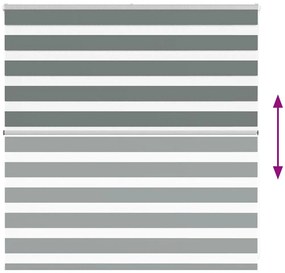 vidaXL Ζέβρα τυφλή Σκούρο Γκρι Πλάτος υφάσματος 145,9 εκ. Πολυεστέρας