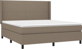 vidaXL Κρεβάτι Boxspring με Στρώμα Taupe 160x200 εκ. Υφασμάτινο