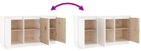 vidaXL Μπουφές με Συρτάρια Λευκός 111x34x60 εκ. από Μασίφ Ξύλο Πεύκου