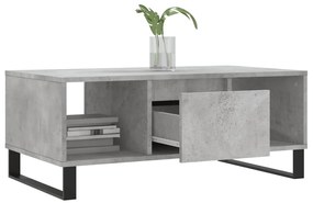 vidaXL Τραπεζάκι Σαλονιού Γκρι Σκυροδ. 90x50x36,5 εκ. Επεξεργ. Ξύλο