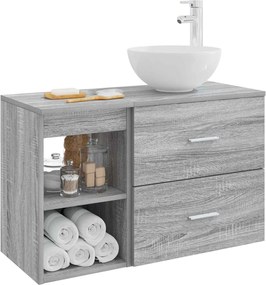 vidaXL Σετ Επίπλων Μπάνιου 2 pcs Γκρι Sonoma Επεξεργασμένο Ξύλο