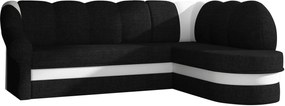Γωνιακός καναπές Bean-Δεξιά-Μαύρο - Λευκό - 250.00Χ180.00Χ85.00cm