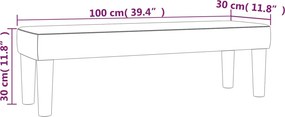 vidaXL Πάγκος Μαύρος 100x30x30 εκ. Υφασμάτινος