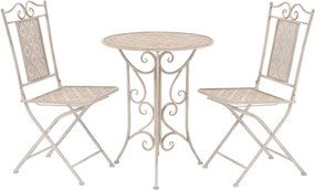 vidaXL Σετ Επίπλων Bistro 3 Τεμαχίων Λευκό Ατσάλινο