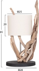 ΕΠΙΤΡΑΠΕΖΙΟ ΦΩΤΙΣΤΙΚΟ BRAMBLE HM4873 DRIFTWOOD &amp; ΛΕΥΚΟ ΚΑΠΕΛΟ Φ28x65Υεκ.