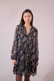 Κοντό φόρεμα από εμπριμέ βουάλ