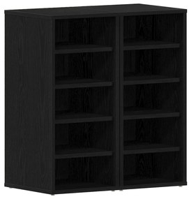 vidaXL Ντουλάπα Παπουτσιών 2 τεμ Μαύρη Δρυς 32x35x70 εκ Επεξεργασμένο Ξύλο