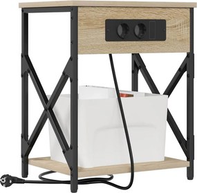 vidaXL Κομοδίνο 2 τεμ. Δρύς Sonoma 41 x 31 x 51 εκ. Επεξεργασμένο Ξύλο