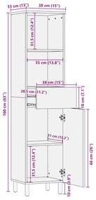 ΝΤΟΥΛΑΠΙ ΜΠΑΝΙΟΥ ΜΑΥΡΟ 38 X 33 X 160 ΕΚ. ΑΠΟ ΜΑΣΙΦ ΞΥΛΟ ΜΑΝΓΚΟ 4017670