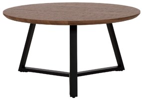 ΤΡΑΠΕΖΙ ΣΑΛΟΝΙΟΥ ΣΤΡΟΓΓΥΛΟ ROCKET HM9586.04 MDF WALNUT-ΜΑΥΡΗ ΣΑΓΡΕ ΒΑΣΗ Φ80x42Υεκ.