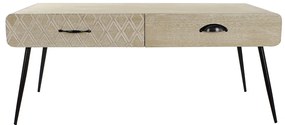 Τραπεζάκι Καφέ DKD Home Decor Μαύρο Πολύχρωμο Χαλκός Φυσικό Μέταλλο Ξυλο παουλόβνια Ξύλο MDF 100 x 52 x 42,5 cm 100 x 52 x 72 cm