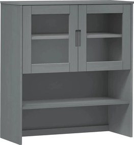 vidaXL Πάνω Μέρος Ντουλαπιού MOLDE Γκρι 90x35x100 εκ. Μασίφ Πεύκο