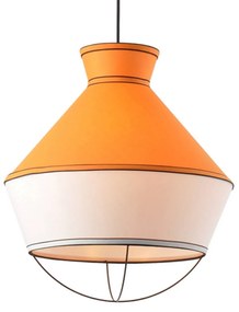 Φωτιστικό Οροφής V371963PY Orange Metal, Fabric