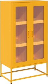 vidaXL Highboard Μουστάρδα κίτρινη 68x39x123 cm Χάλυβας