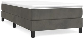 vidaXL Κρεβάτι Boxspring με Στρώμα Σκούρο Γκρι 80x200 εκ. Βελούδινο