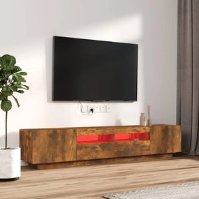 vidaXL Σετ Επίπλων Τηλεόρασης 2 Τεμ. φώτα LED Καπνιστή δρυς Επεξ. Ξύλο