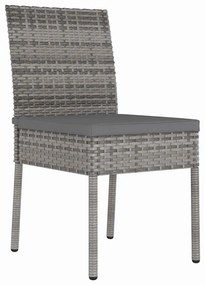 vidaXL Σέτ φαγητού για κήπο 5 pcs Γκρι Πολυ ράταν