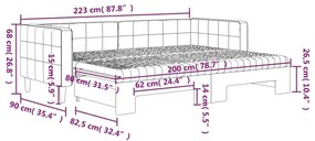 Καναπές Κρεβάτι Συρόμενος Κίτρινο 80x200εκ. Βελούδινος Στρώματα - Κίτρινο