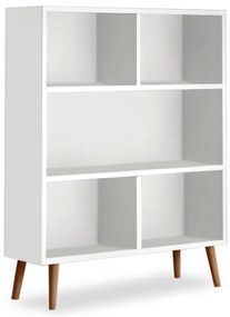 Βιβλιοθήκη μελαμίνης Cube Megapap χρώμα λευκό 80x24x100εκ.-GP022-0069,1