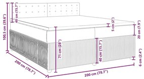 Κρεβάτι Boxspring με Στρώμα Taupe 200x200 εκ. Υφασμάτινο - Μπεζ-Γκρι