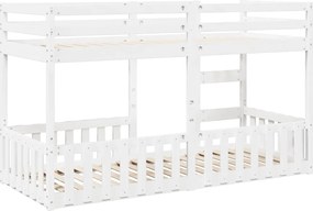 vidaXL Κουκέτα Λευκό 90 x 200 εκ. από Μασίφ Ξύλο Πεύκου