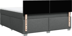 vidaXL Κρεβάτι Boxspring με Στρώμα Σκούρο Γκρι 180x200 εκ Υφασμάτιν
