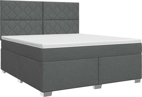 vidaXL Κρεβάτι box spring με στρώμα Σκούρο Γκρι 140 x 200 cm Ύφασμα