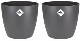 Σετ από Γλάστρες Elho Γκρι Πλαστική ύλη Στρόγγυλο 2 Τεμάχια