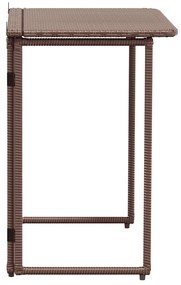 vidaXL Πτυσσόμενο τραπέζι κήπου καφέ 90x51x75 cm Poly Rattan