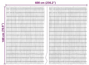 vidaXL Φράχτης από φλοιό δέντρου Καφέ 600 x 180 εκ Φλοιός