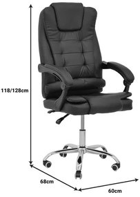 Καρέκλα γραφείου διευθυντή Toronsi μαύρο pu 60x68x128εκ 60x68x128 εκ.