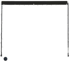 vidaXL Τέντα Συρόμενη με LED Ανθρακί 300 x 150 εκ.