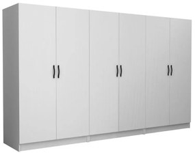 Ντουλάπα ρούχων Victoria Megapap εξάφυλλη χρώμα λευκό 300x60x181εκ.-GP100-0095,1