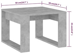 Τραπέζι Βοηθητικό Γκρι Σκυρ. 50 x 50 x 35 εκ. από Επεξ. Ξύλο - Γκρι