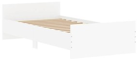 Πλαίσιο Κρεβατιού Λευκό 90 x 200 εκ. Επεξεργασμένο Ξύλο - Λευκό