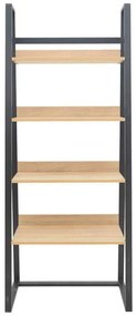 Βιβλιοθήκη Ryder pakoworld σε oak-μαύρη απόχρωση 75x36x185εκ