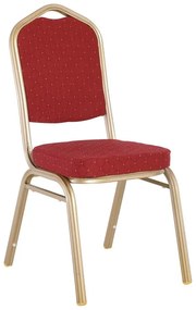 HILTON Καρέκλα Μέταλλο Βαφή Light Gold, Ύφασμα Κόκκινο 44x55x93cm ΕΜ513,5