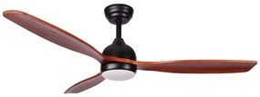 Primo PRCF-80668 Ανεμιστήρας Οροφής 52'' 132εκ. DC Με Τηλεχειριστήριο 1 Φως LED Μαύρος με 3 καφέ φτερά