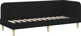 vidaXL Κρεβάτι Γωνίας Μαύρο 80 x 200 cm ύφασμα