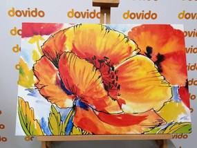 Εικόνα μπουκέτο με λουλούδια παπαρούνας - 120x80