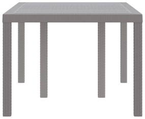 vidaXL Τραπέζι Κήπου Ανοιχτό Γκρι 150x100x73 εκ. Πολυ Ράτταν