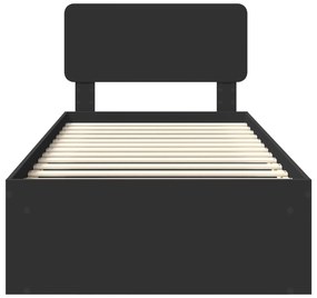 vidaXL Σκελετός Κρεβατιού Μαύρο 90 x 200 cm Στερεά ξυλεία πεύκου