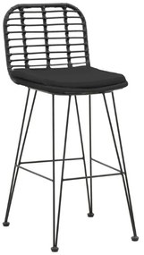 Naoki bar stool with pe cushion black-metal black leg 46x56x110cm 46x56x110 εκ.