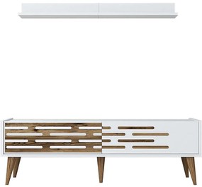 Σύνθεση Τηλεόρασης Valensiya 845HCT5390 140x35x45cm White-Walnut