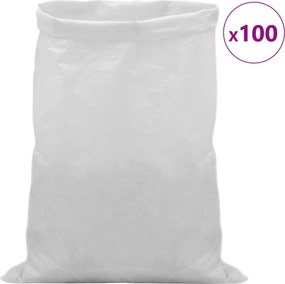 vidaXL Υφασμάτινοι σακίδες 100 τεμ. Λευκό 40 x 60 cm PP